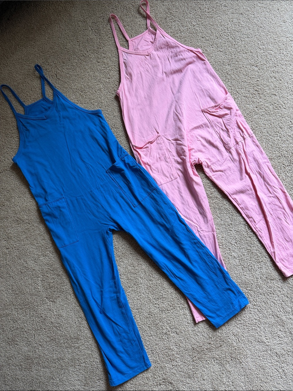 Girls FP Dupe Sleeveless Cotton Jumpsuit - Blue & Pink